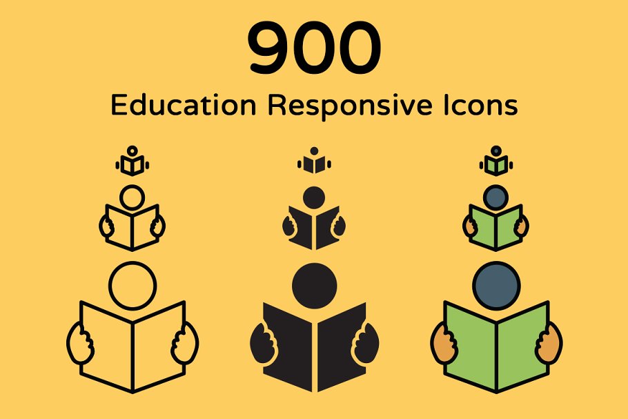 900个教育图标素材 900 Education Respo