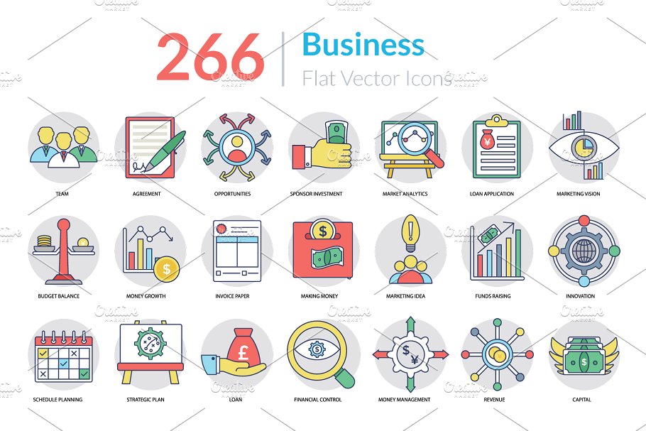 扁平风商业图标 266 Flat Business Icon