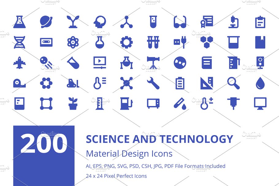 自然科学与科技主题图标素材 200 Science and