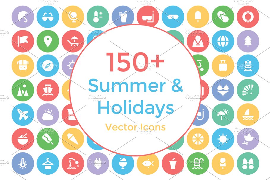 夏季和节假日图标下载 150 Summer and Hol