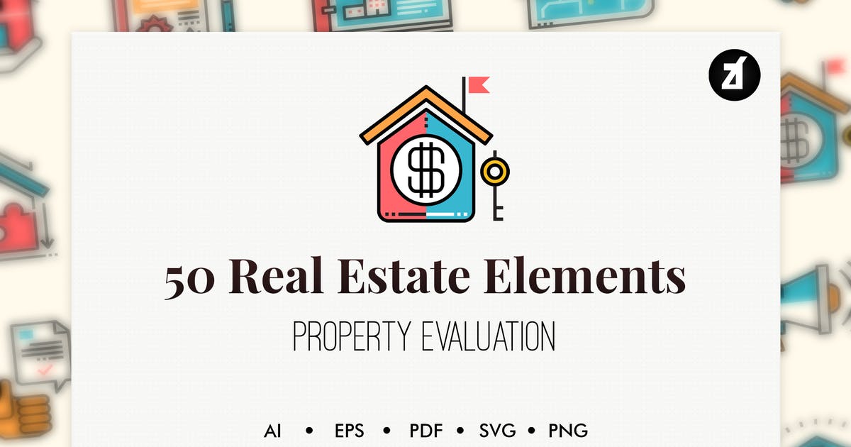 房地产销售租赁主题图标素材 50 Real estate e