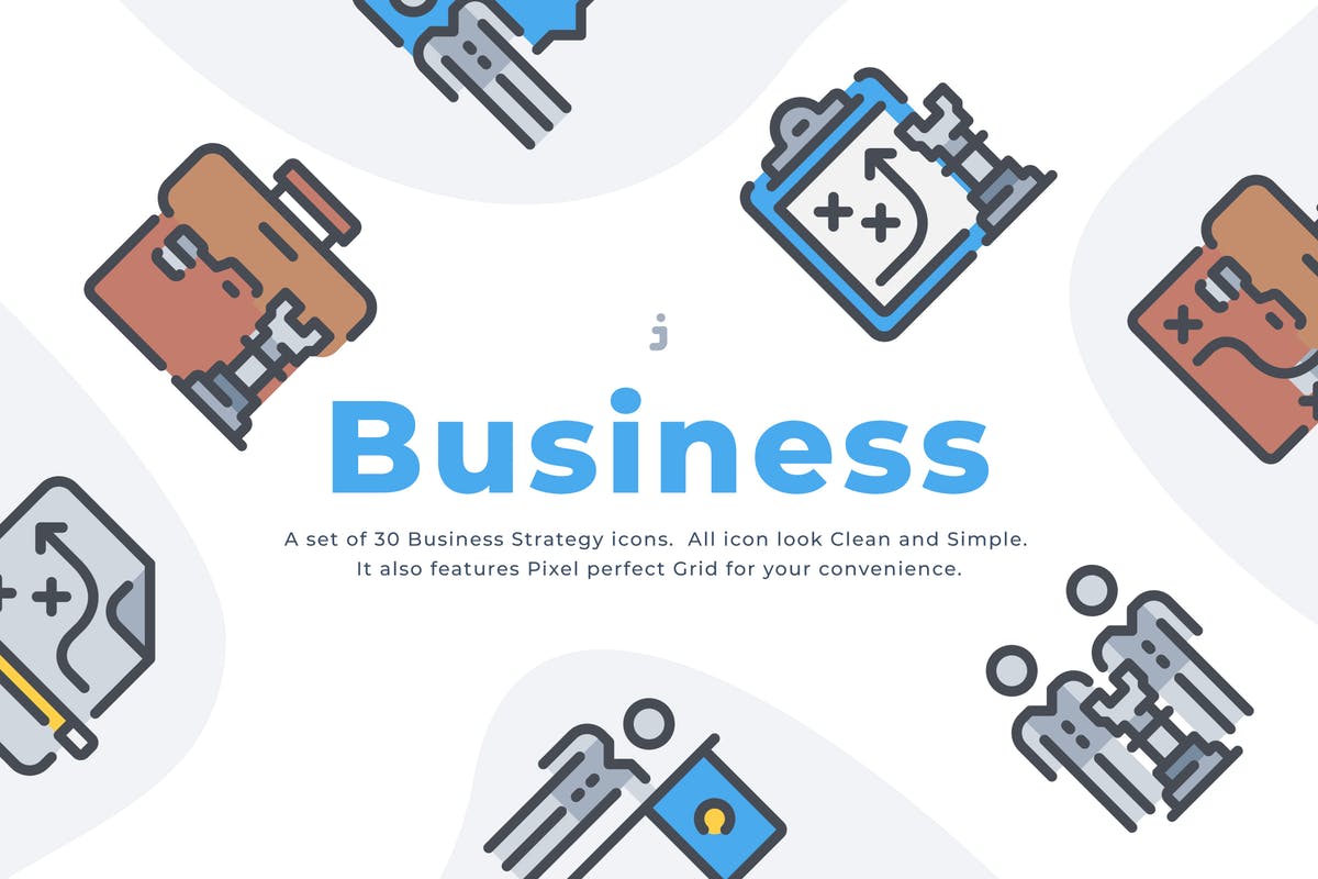商业战略主题图标素材 30 Business Strateg
