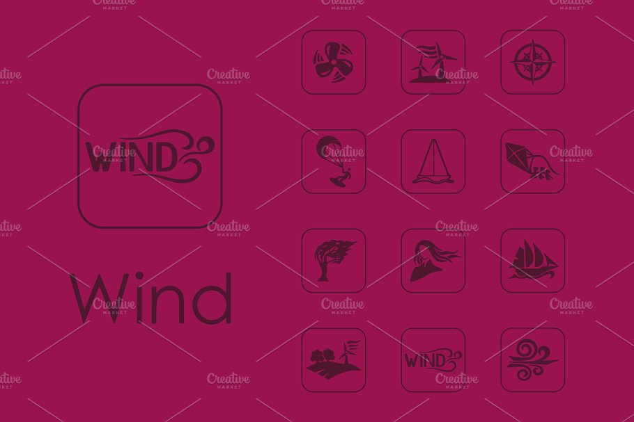 关于风的图标 16 wind simple icons #9