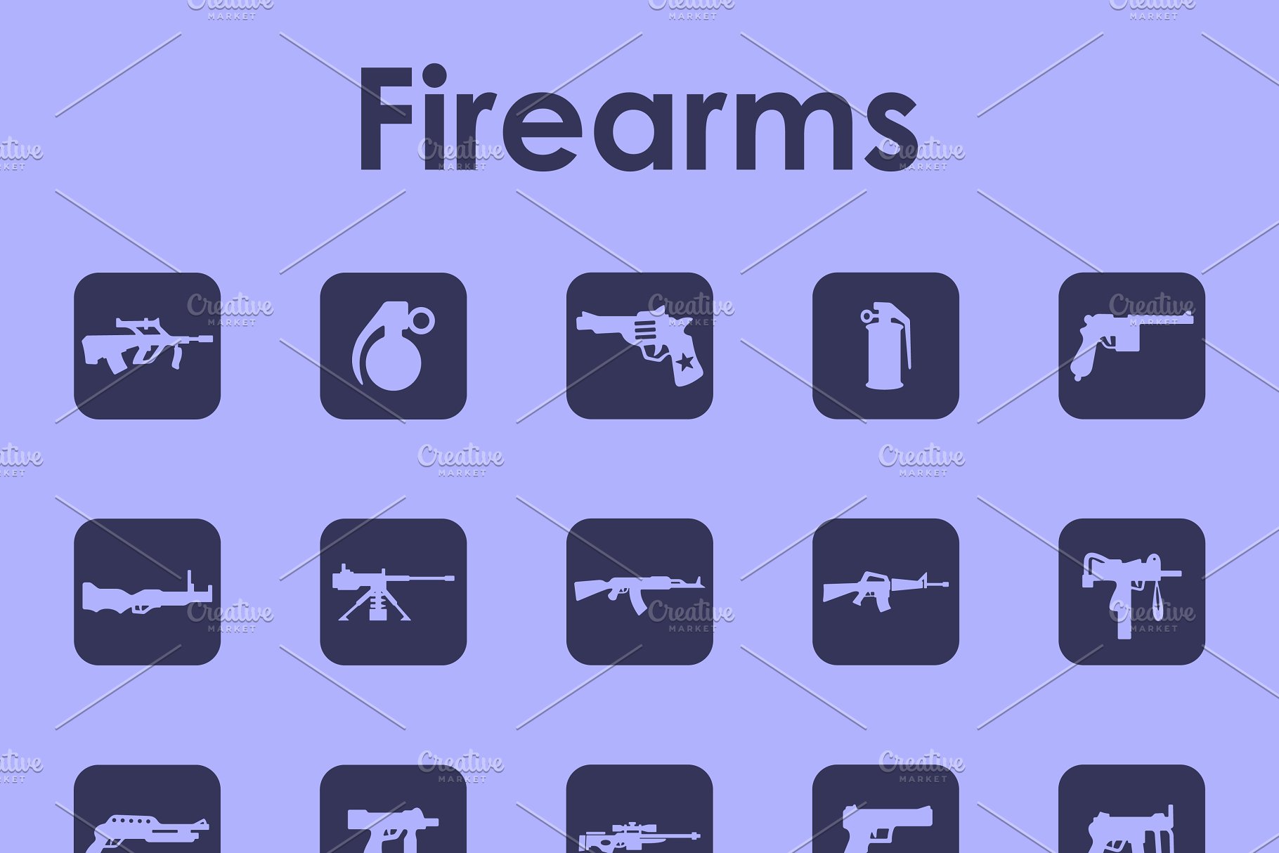 各类枪支简约图标素材 firearms simple ico