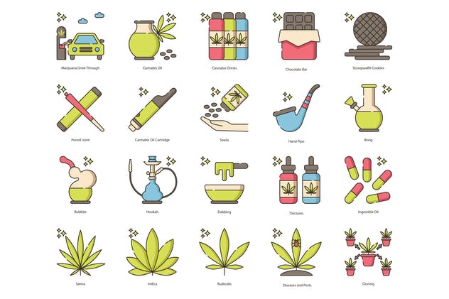 草药主题图标 84 Marijuana & Weed