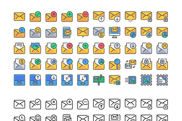 50枚电子邮件矢量图标合集 50 Email icon se