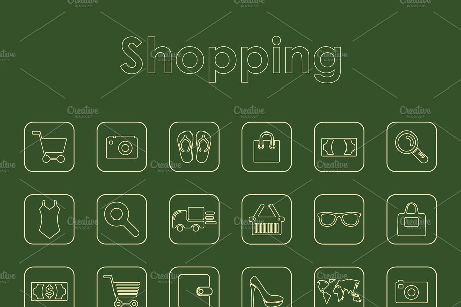 购物简单的图标 25 SHOPPING simple ico