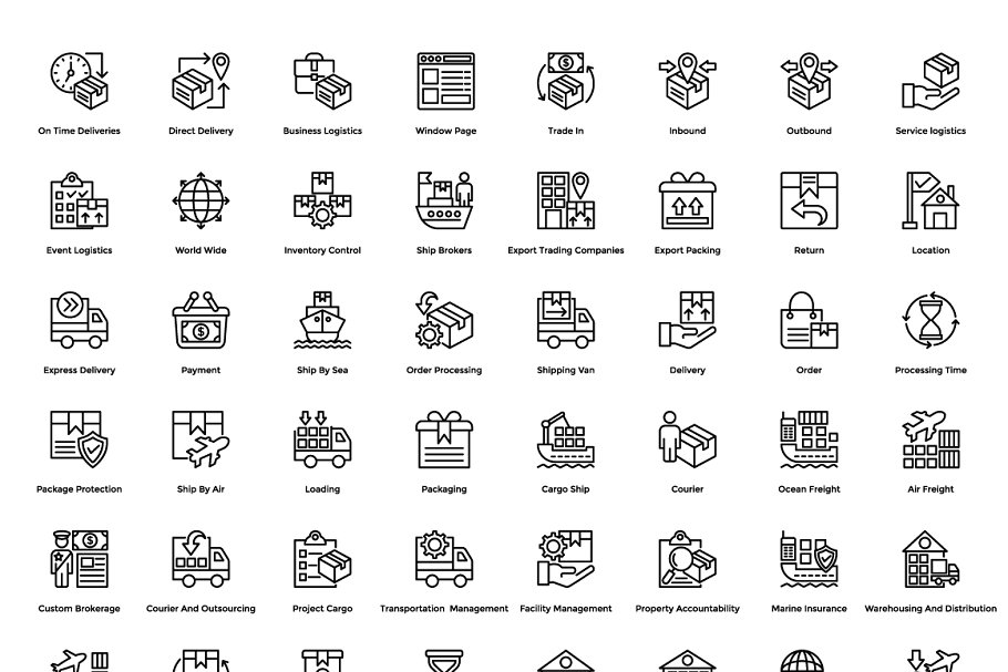 物流配送图标 288 Logistics Delivery