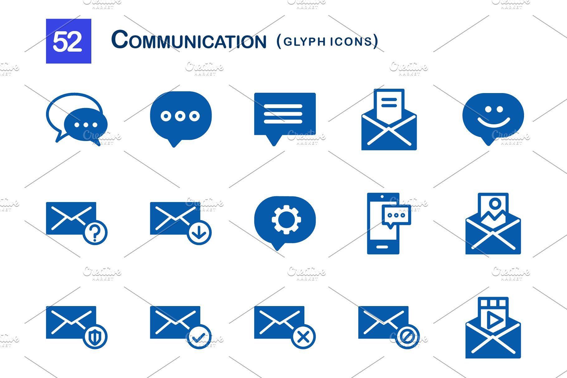 通信符号图标 Communication Glyph Ico