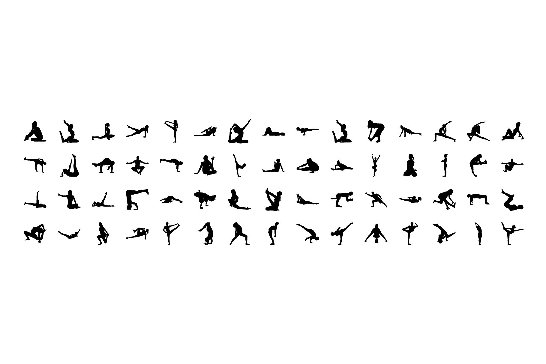 瑜伽和普拉提运动图标Yoga and Pilates Sil