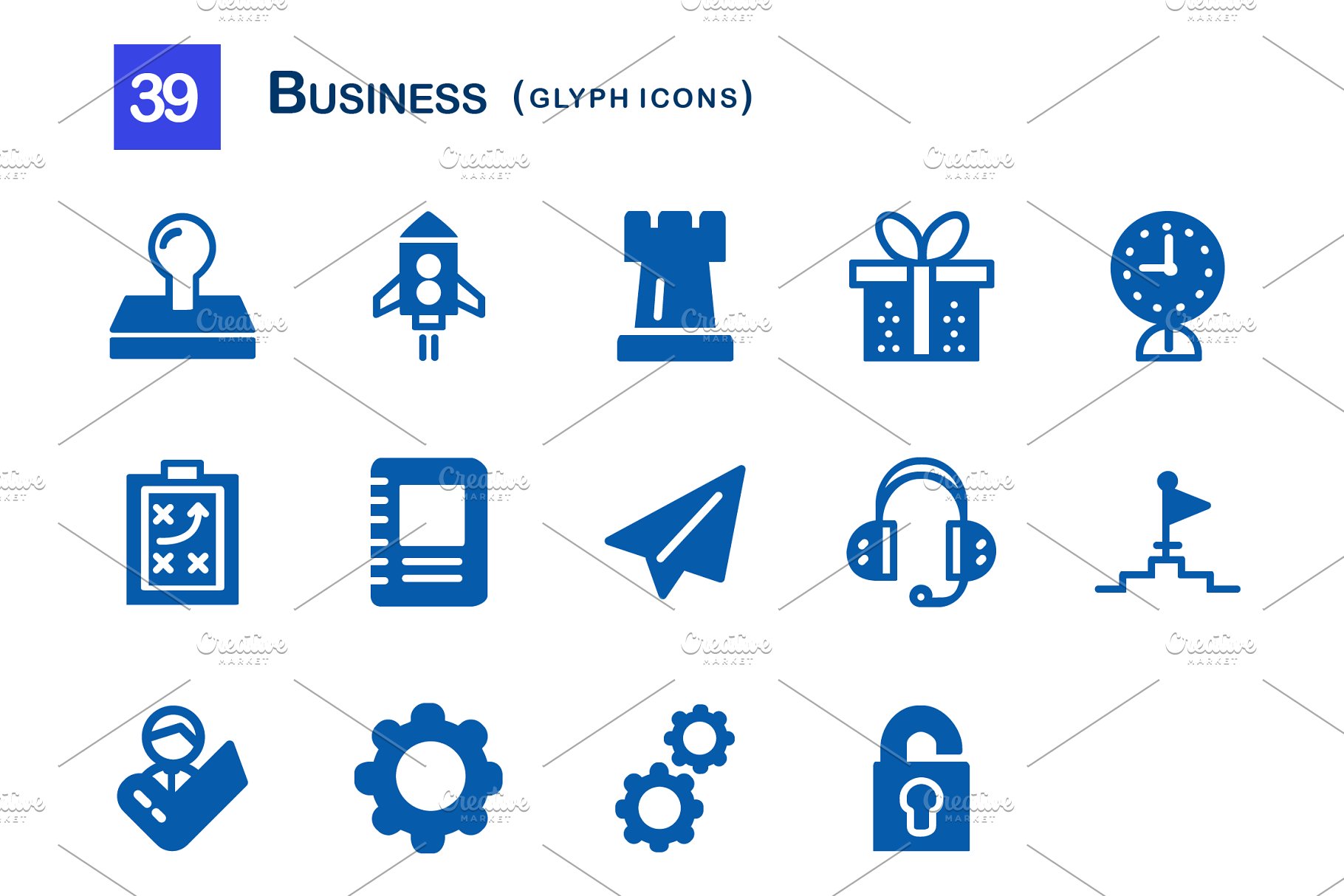 企业商务主题业务符号图标Business Glyph Ico