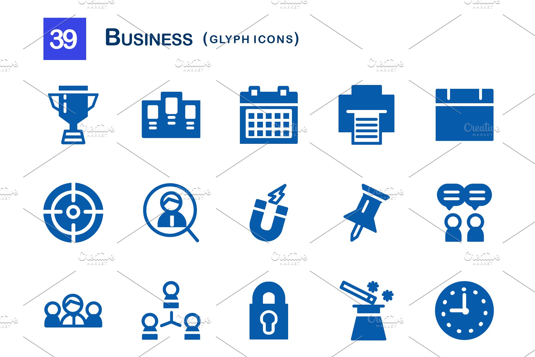 企业商务主题业务符号图标Business Glyph Ico