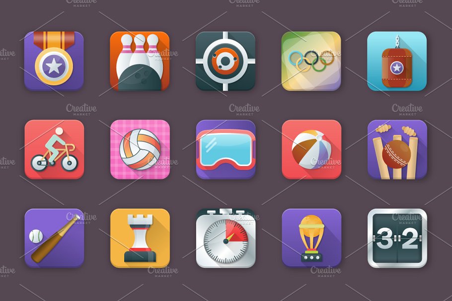 体育运动应用图标 75 Sports App Icons