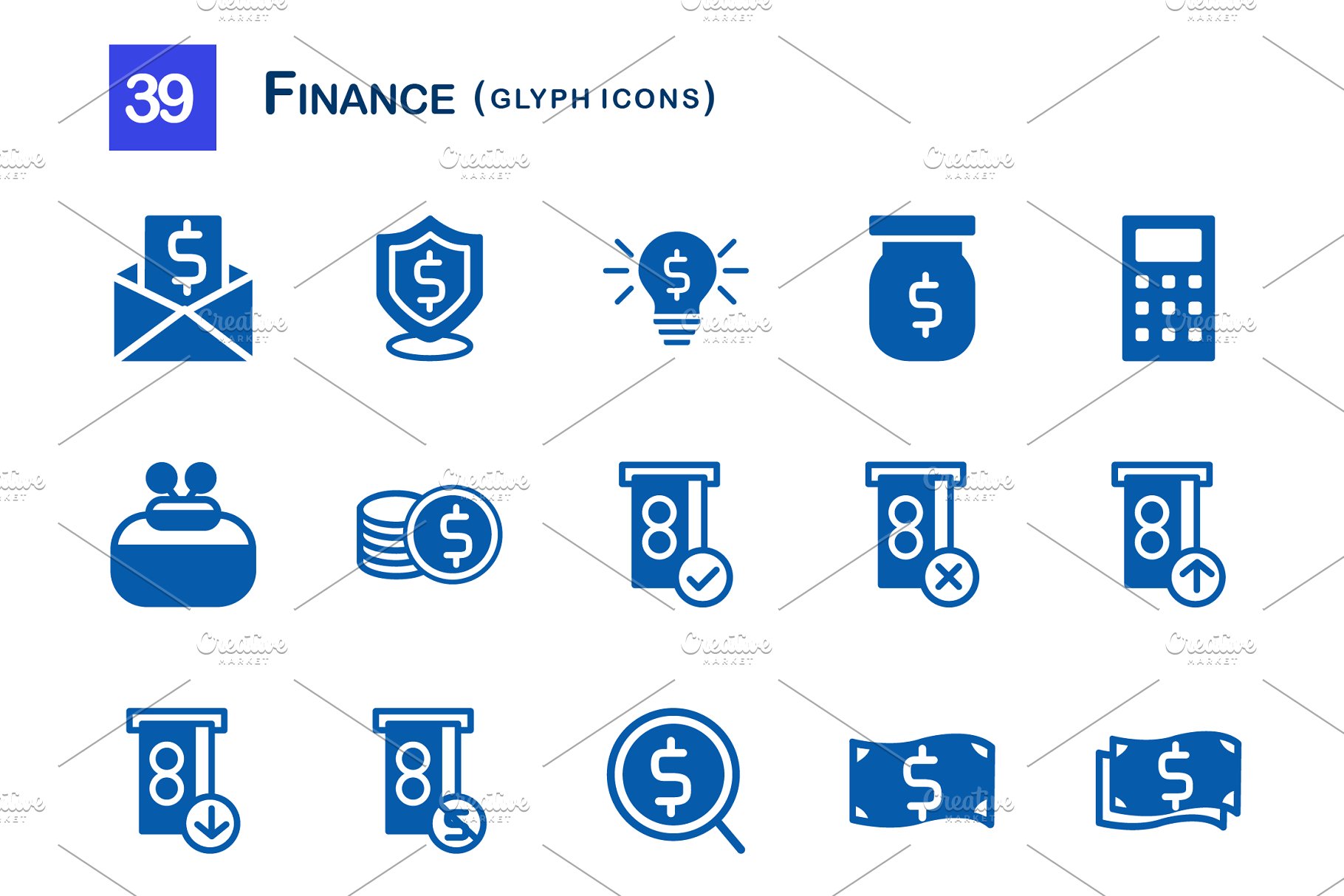 金融象形图标 39 Finance Glyph Icons