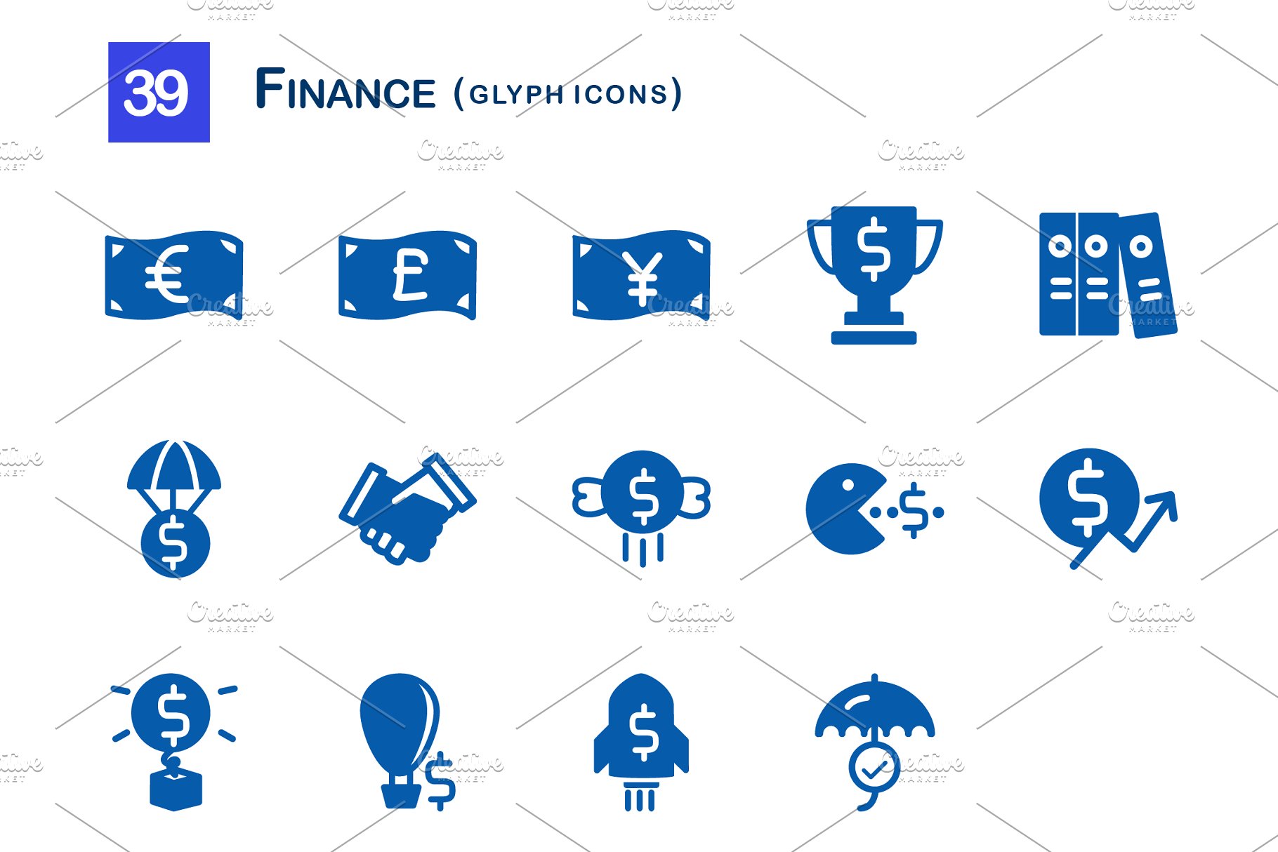 金融象形图标 39 Finance Glyph Icons