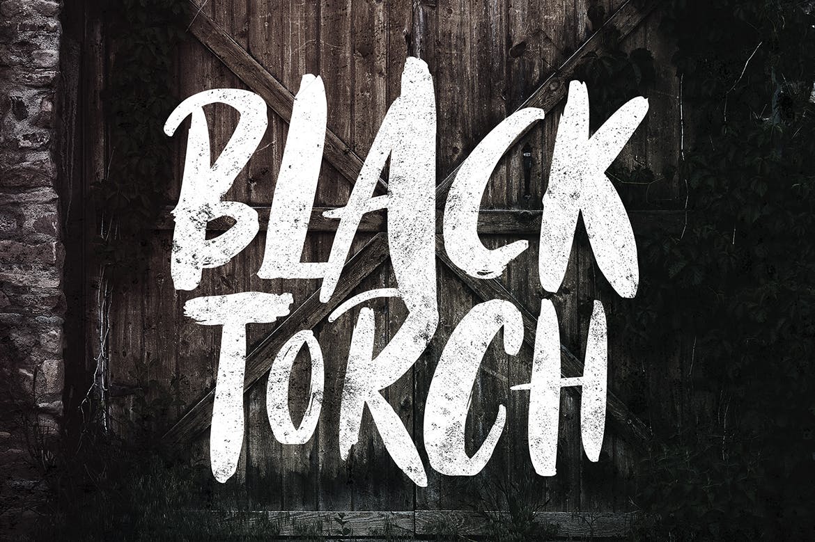 英文干笔刷画笔字体 Black Torch – Dry Br