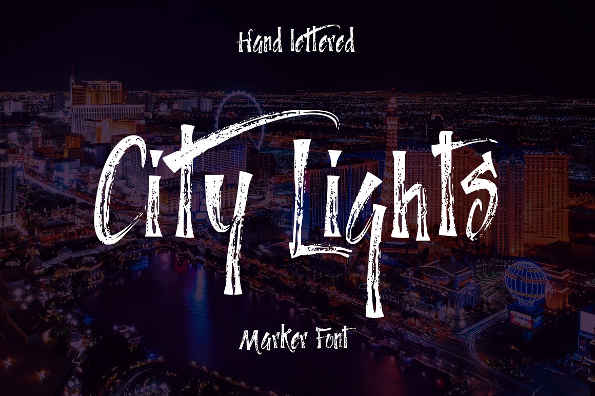 城市灯光标记字体City Lights marker fon