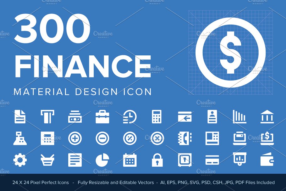 多用途金融领域小图标设计素材 Finance Materia