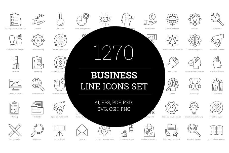 企业商务主题线条图标 Business Line Icon