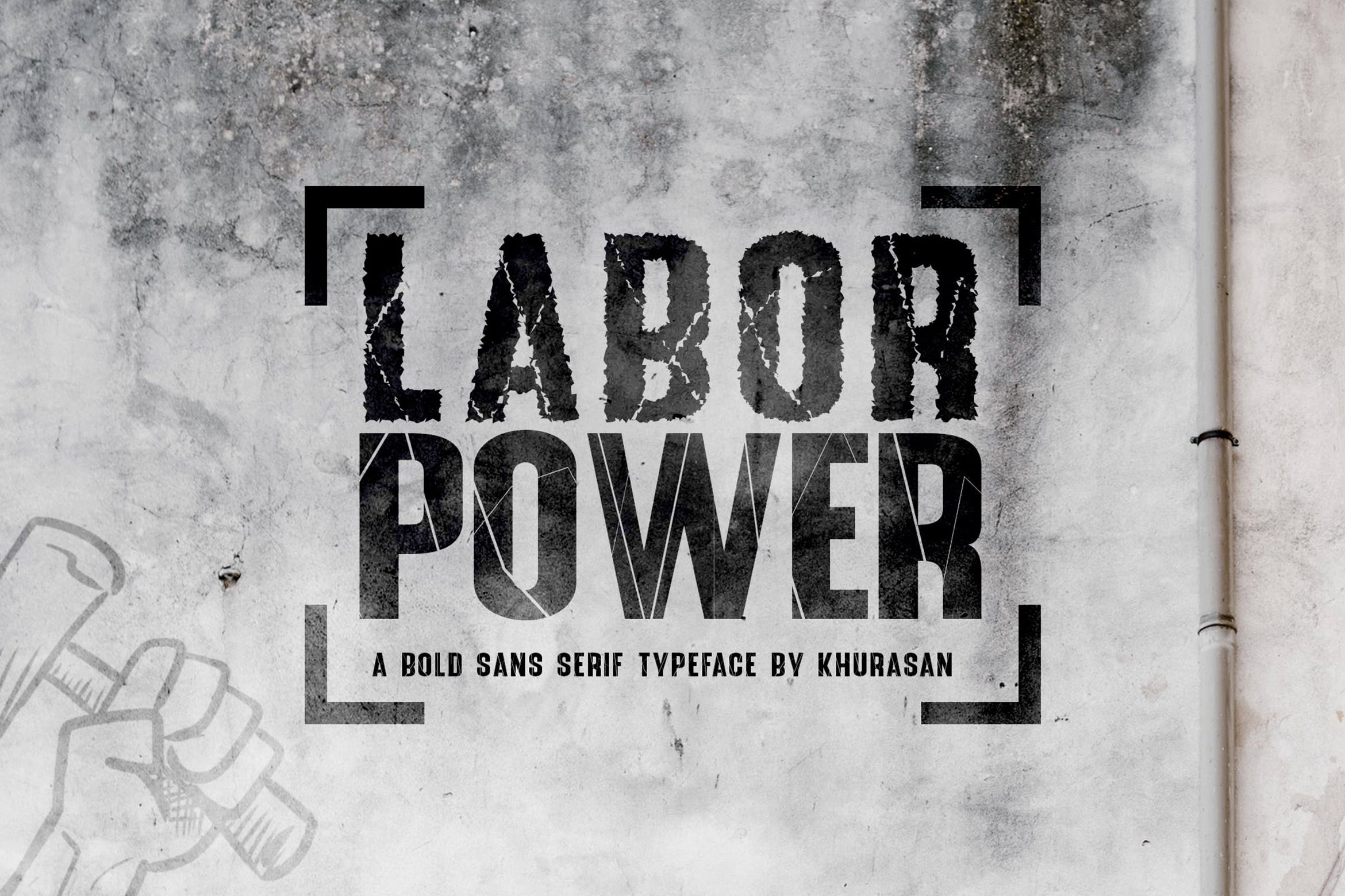 英文粗体无衬线装饰设计字体下载 Labor Power #7