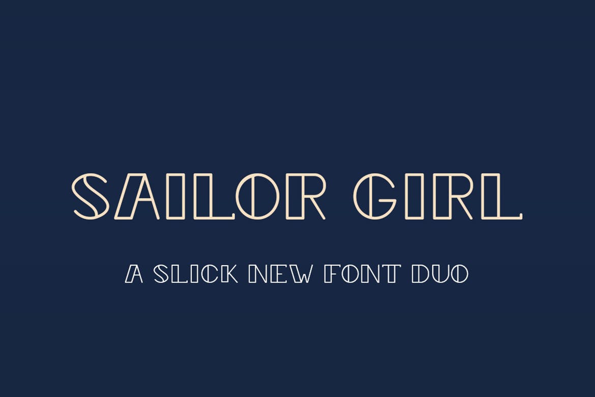复古航海主题创意设计英文无衬线字体 Sailor Girl