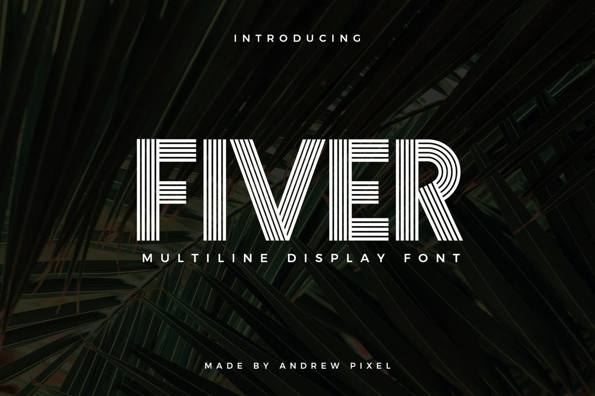 多线条版式设计创意字体 Fiver – Display Fo