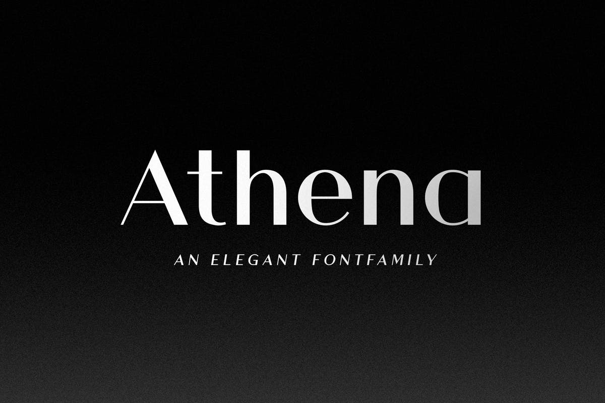 优雅粗细笔画混合英文无衬线字体 Athena – An El