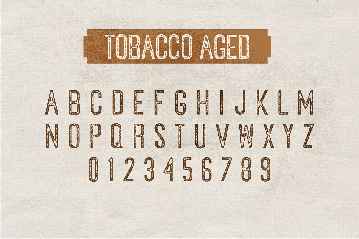 复古风格设计适用的英文无衬线字体 Tobacco Sans