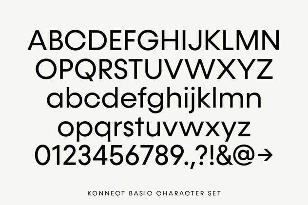 几何无衬线字体家族Konnect Font Family #