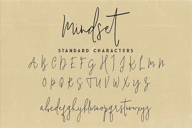 手写草书书法 粗体无衬线英文字体 Mindset Font