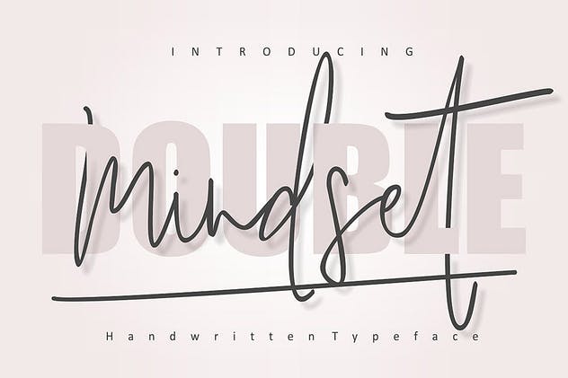 手写草书书法 粗体无衬线英文字体 Mindset Font