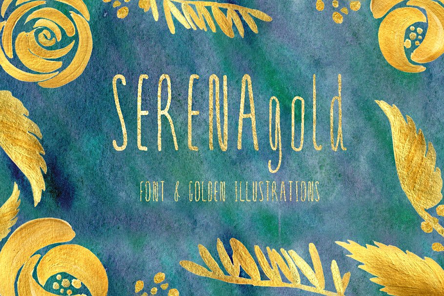 英文艺术无衬线字体 SERENA gold. Font #1