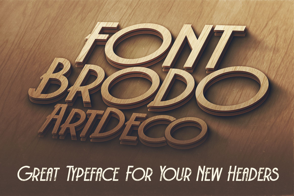 独特的复古或artdeco风格定制无衬线字体 Brodo T