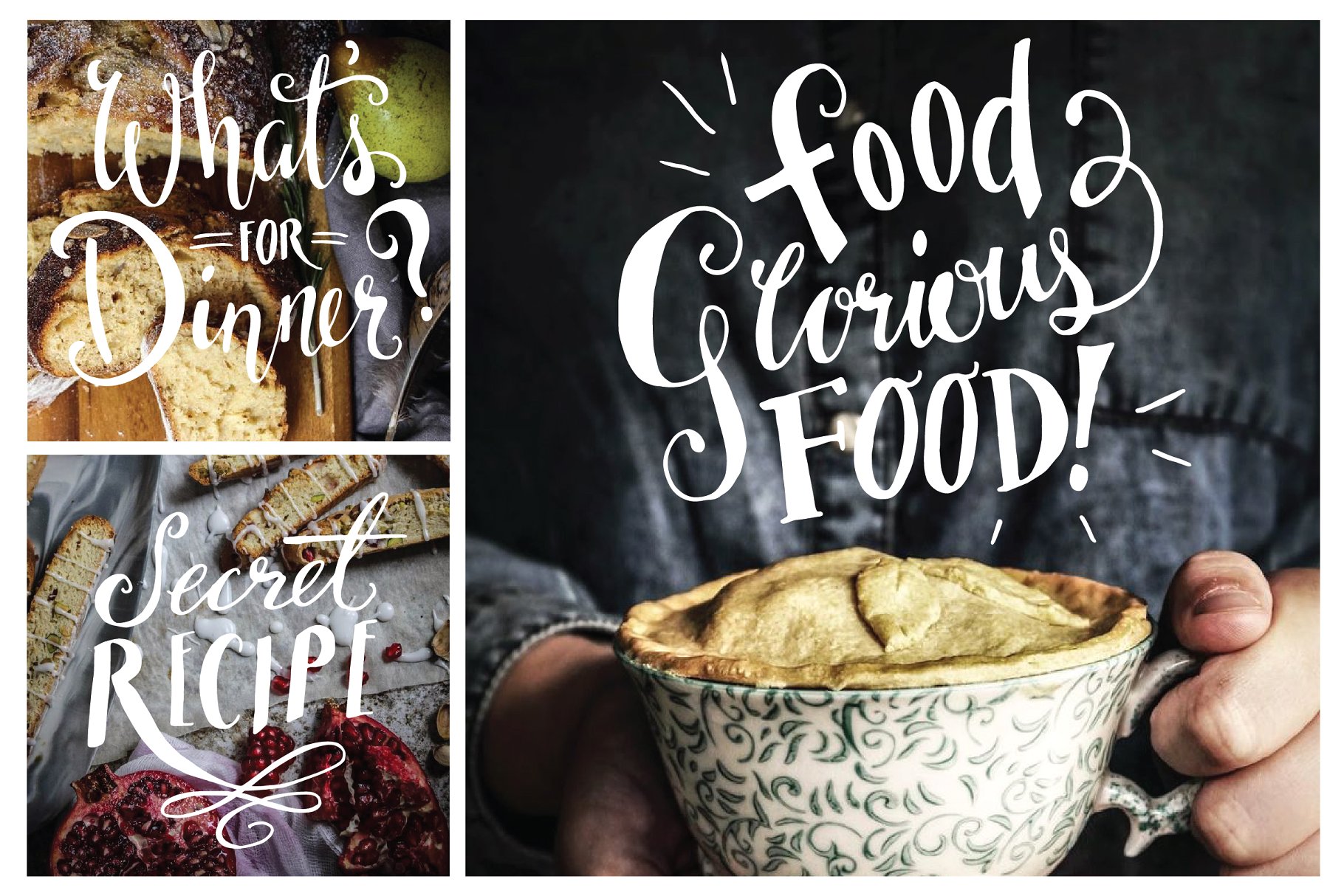食品摄影装饰字体元素集合-Vol.1 Food Photog