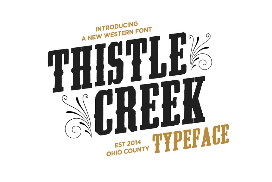 复古的西式风格英文字体 Thistle Creek Font