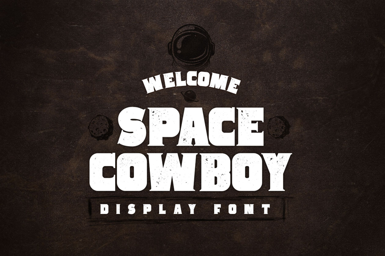 复古风格粗体英文衬线字体 Space Cowboy Type