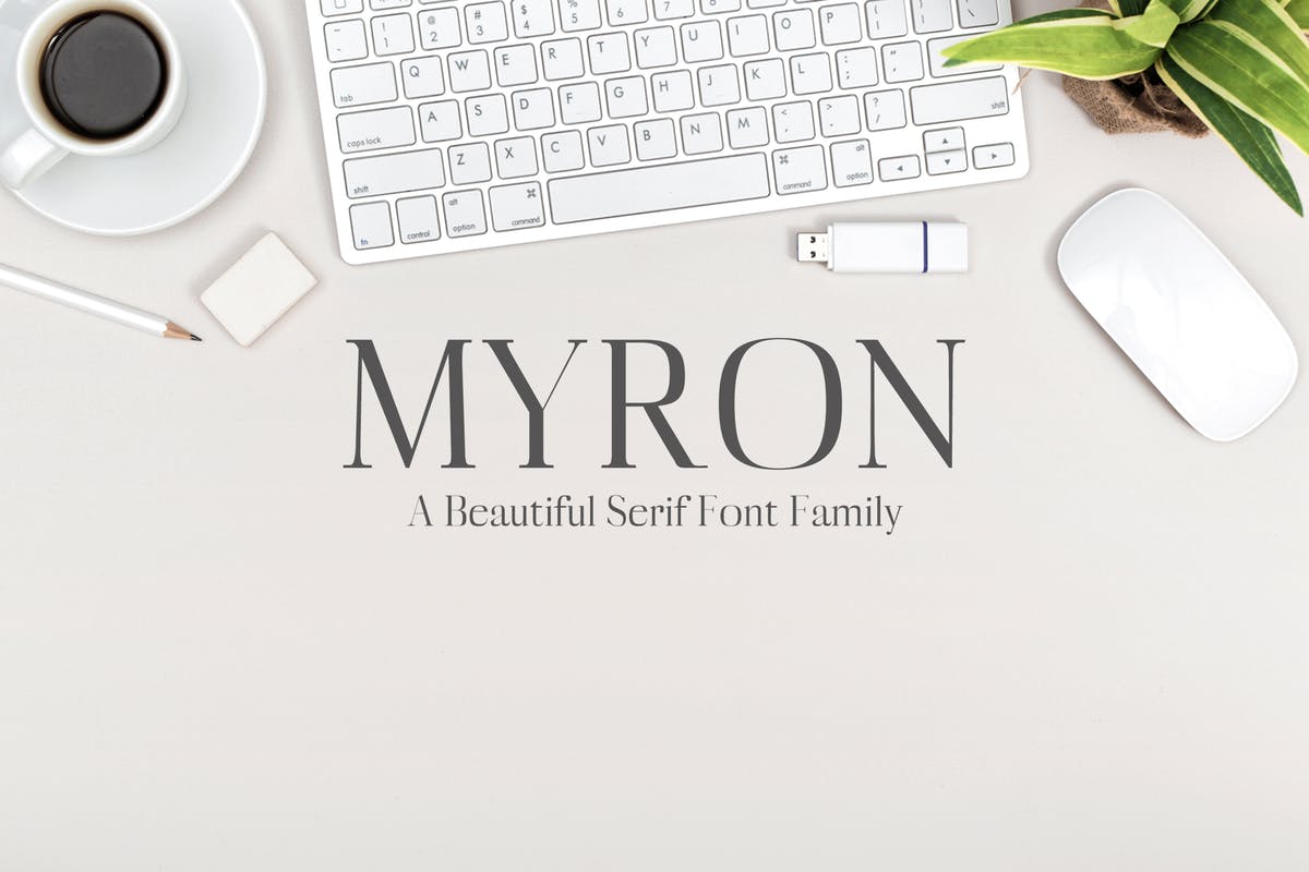 一套非常漂亮的现代英文衬线字体家族 Myron Serif