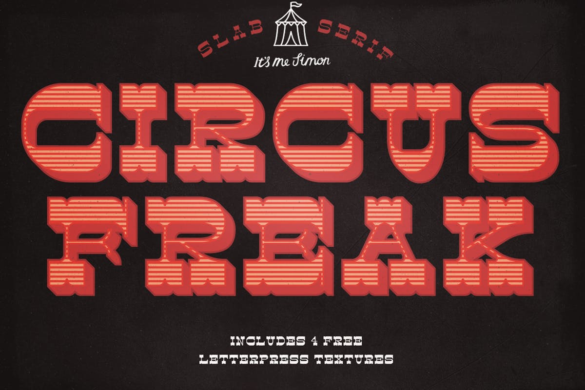 复古凸版印刷衬线字体 Circus Freak Font #