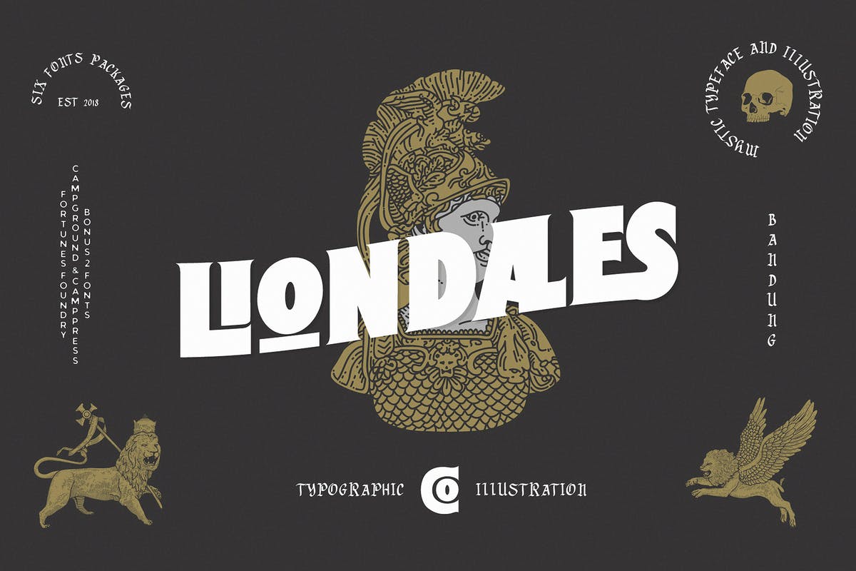 现代版式设计英文衬线字体 Liondales &am