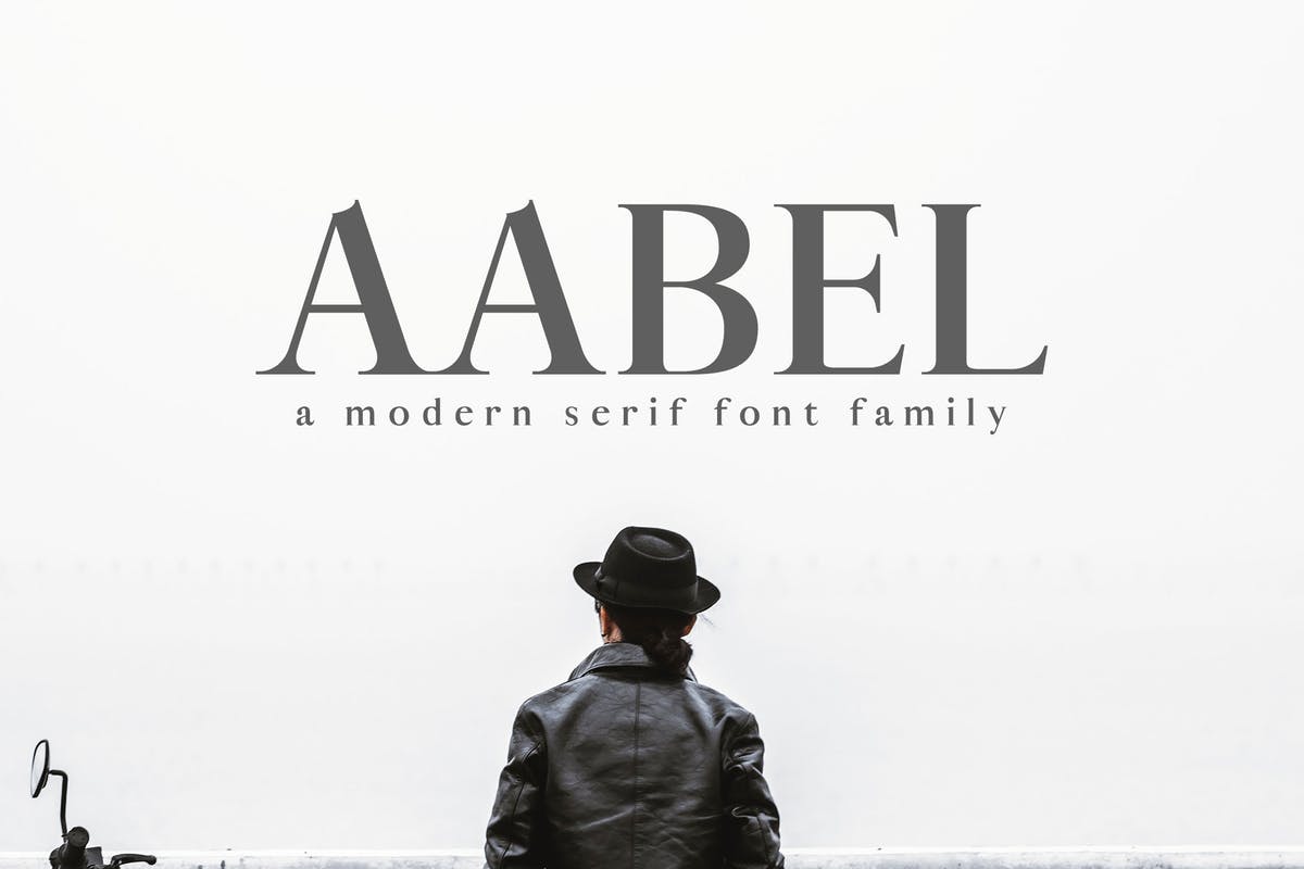 现代设计风格英文衬线字体家族 Aable A Modern