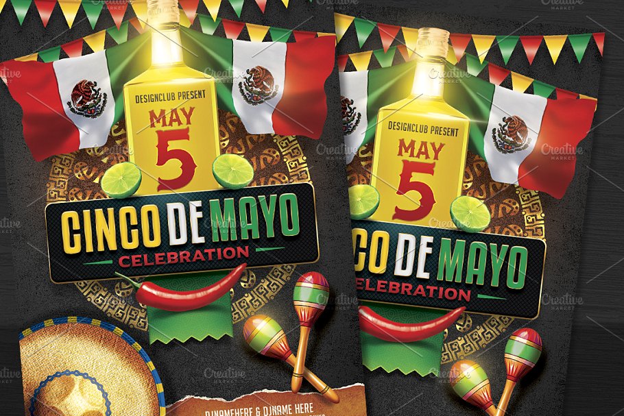 墨西哥节日海报制作模板 Cinco De Mayo Part