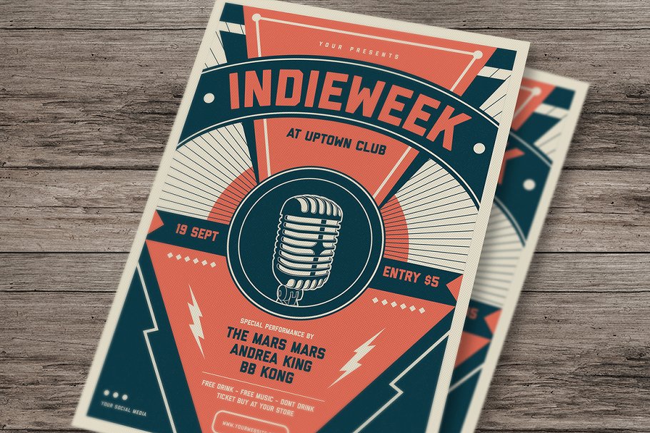 活动节日宣传海报传单 Indie Week Flyer #1