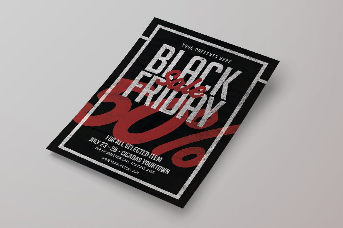 促销广告海报模板 Black Friday Sale Fly