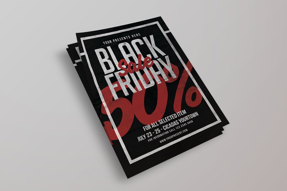 促销广告海报模板 Black Friday Sale Fly