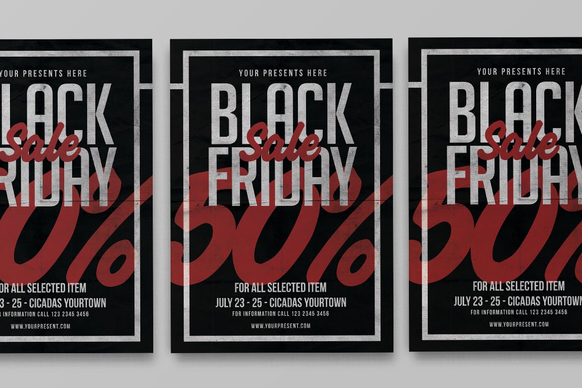 促销广告海报模板 Black Friday Sale Fly