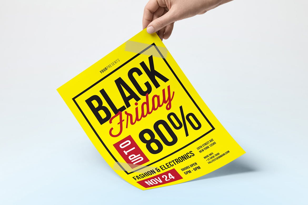 黑色星期五促销海报设计模板 Black Friday Sal