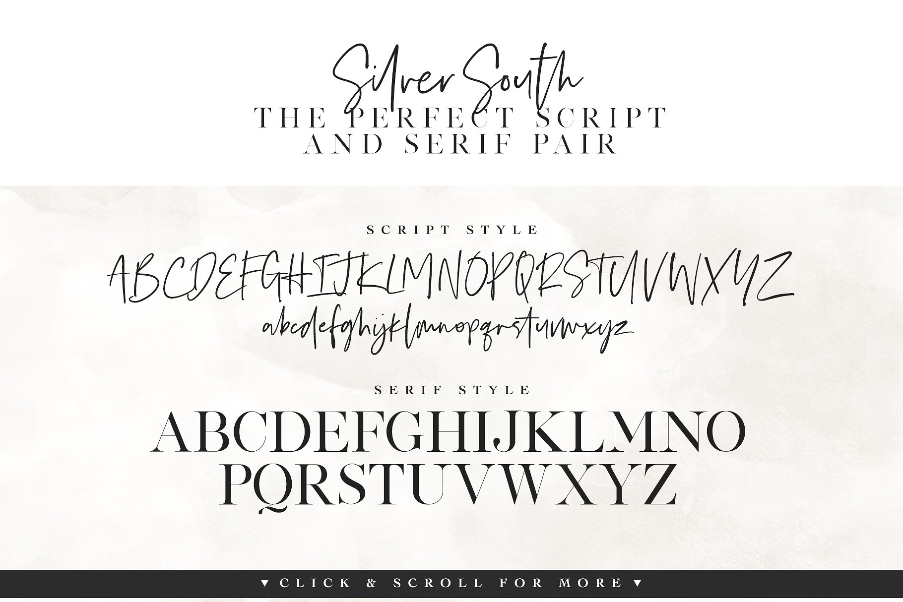 时尚的衬线字体和脚本字体 Silver South Font