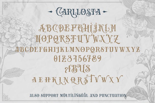 维多利亚风格复古英文衬线字体 Carllosta – Lay