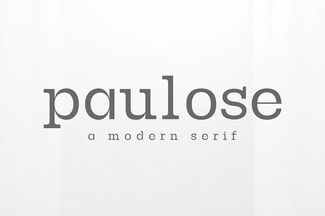 现代时尚优雅圆形衬线字体家族 Paulose Modern