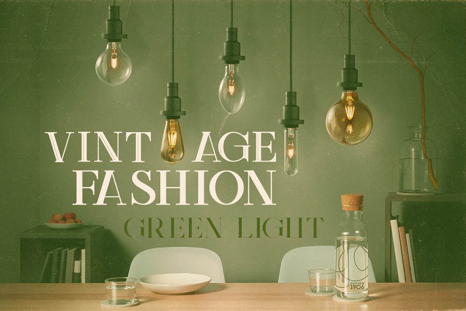 复古风格品牌VI设计英文衬线字体 Green Light –